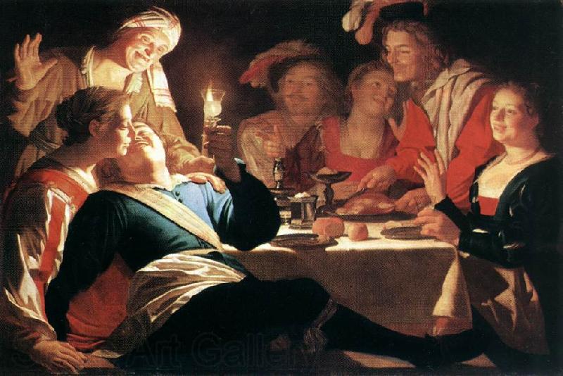 HONTHORST, Gerrit van The Prodigal Son af Spain oil painting art